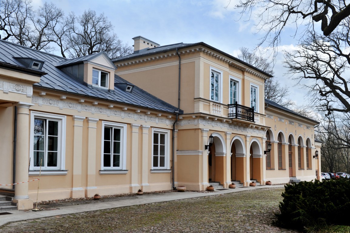 TOMASZOW MAZOWIECKI, POLAND APRIL 14, 2023:Manor of Count Anto