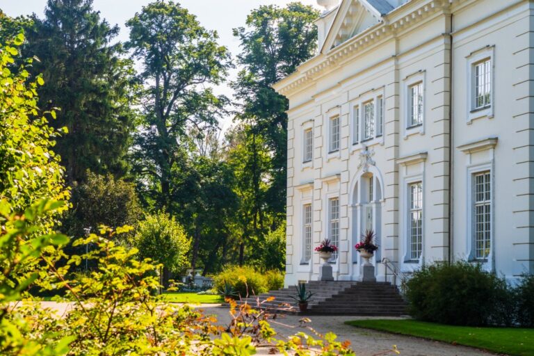 Uzutrakis Manor. Colonnaded Mansion Set in Landscaped Gardens